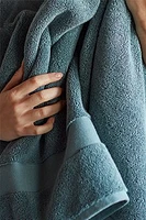 Organic Turkish Cotton Ocean Blue Bath Towels, Set of 6