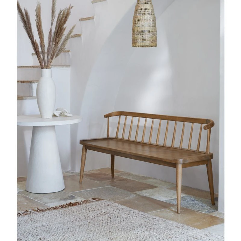 Pali Light Brown Wood Dining Bench