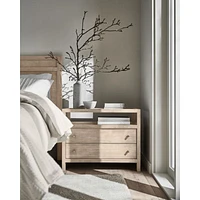 Keane Weathered Natural Solid Wood Charging Nightstand