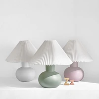 Flo Fluted White Ceramic Kids Table Lamp