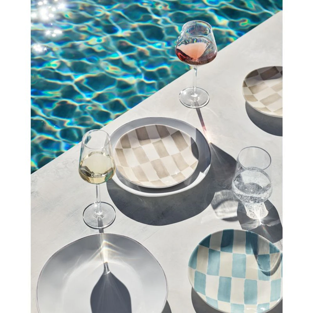 Marin Checkered Blue Melamine Salad Plate