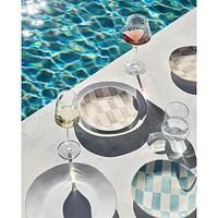 Marin Checkered Blue Melamine Salad Plate