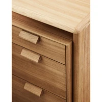 Elias 66" Natural Elm Wood Desk with File Cabinet