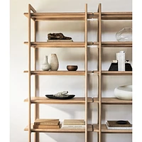 Elias Natural Elm Wood Open Bookcase