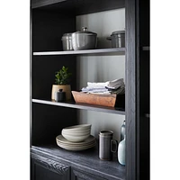 Calypso Black Wood Modular Elm Wood-Door Base and Bookshelf Hutch