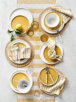 Merrow Stitch Yellow Stripe Napkins, Set of 4