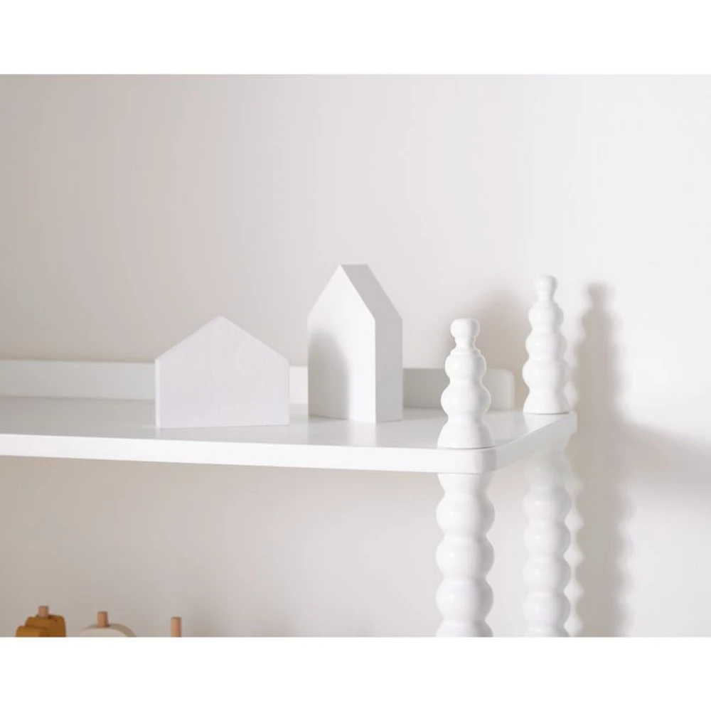 Jenny Lind White Wood Spindle 5-Shelf Bookcase