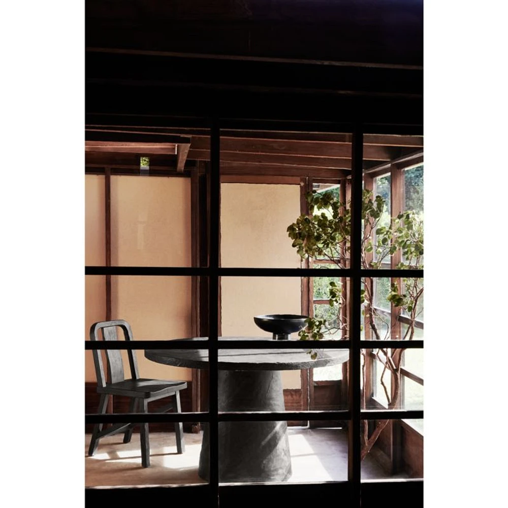 Willy 48" Charcoal Brown Pedestal Dining Table by Leanne Ford