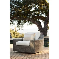 Abaco Resin Wicker Outdoor Swivel Lounge Chair with Natural Sunbrella ® Cushions