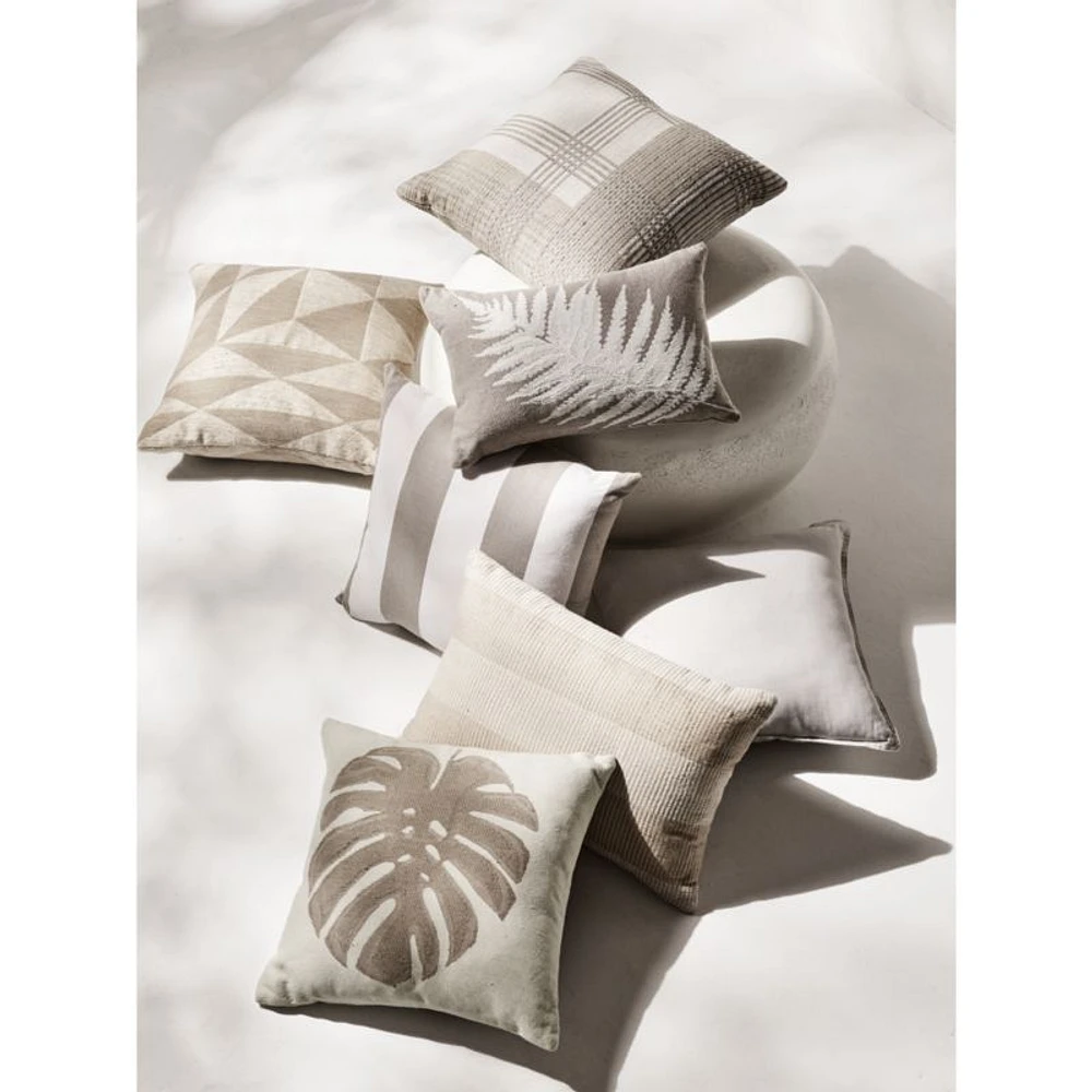 Sunbrella ® Solid 20"x20" Tan Textured Outdoor Throw Pillow