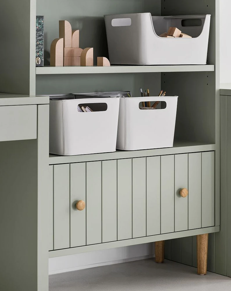 White Metal Stacking Storage Bin
