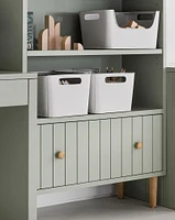 White Metal Stacking Storage Bin