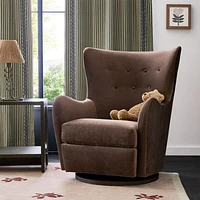 Embrace Chocolate Brown Velvet Swivel Glider Nursery Chair by Jeremiah Brent
