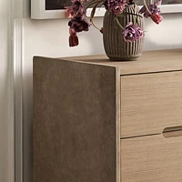 Venice Leather and Oak Wood 6-Drawer Dresser by Brigette Romanek