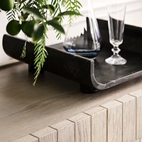 Rox Black Marble Decorative Tray 15" by Brigette Romanek