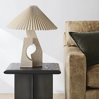 Ruins Ceramic Sculptural Table Lamp with Pleated Shade by Athena Calderone 20