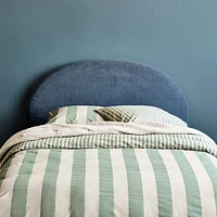 Emma Denim Blue Upholstered Arched Kids Full Headboard