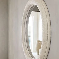Harris White Boucle Round Wall Mirror 45"