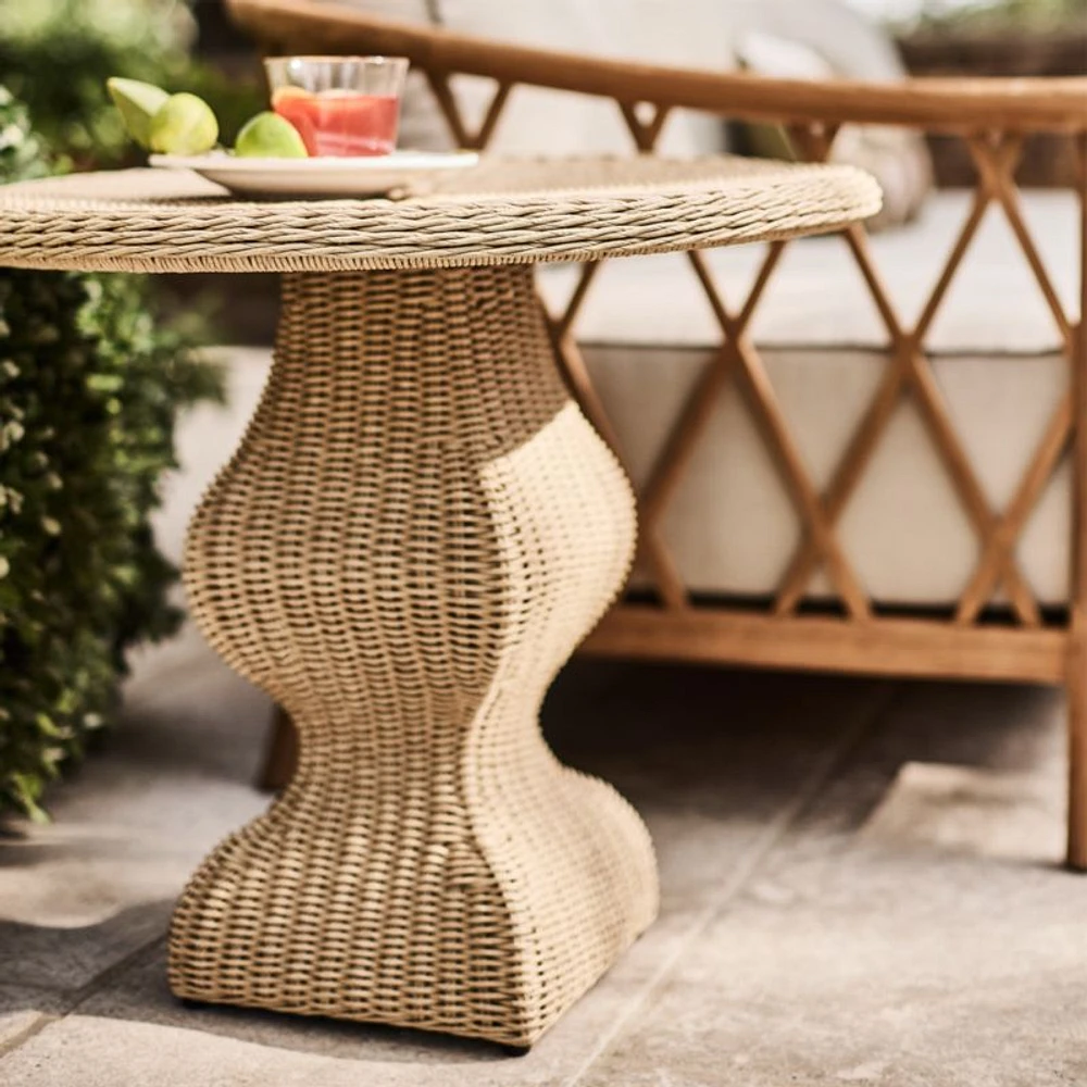 The Felix Wicker Outdoor Side Table by Jake Arnold