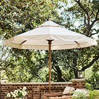 The Cobden 9' Round Teak Outdoor Umbrella by Jake Arnold