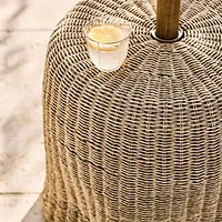 The Felix Wicker Outdoor Umbrella Side Table by Jake Arnold