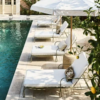 The Cobden 9' Round Teak Outdoor Umbrella by Jake Arnold