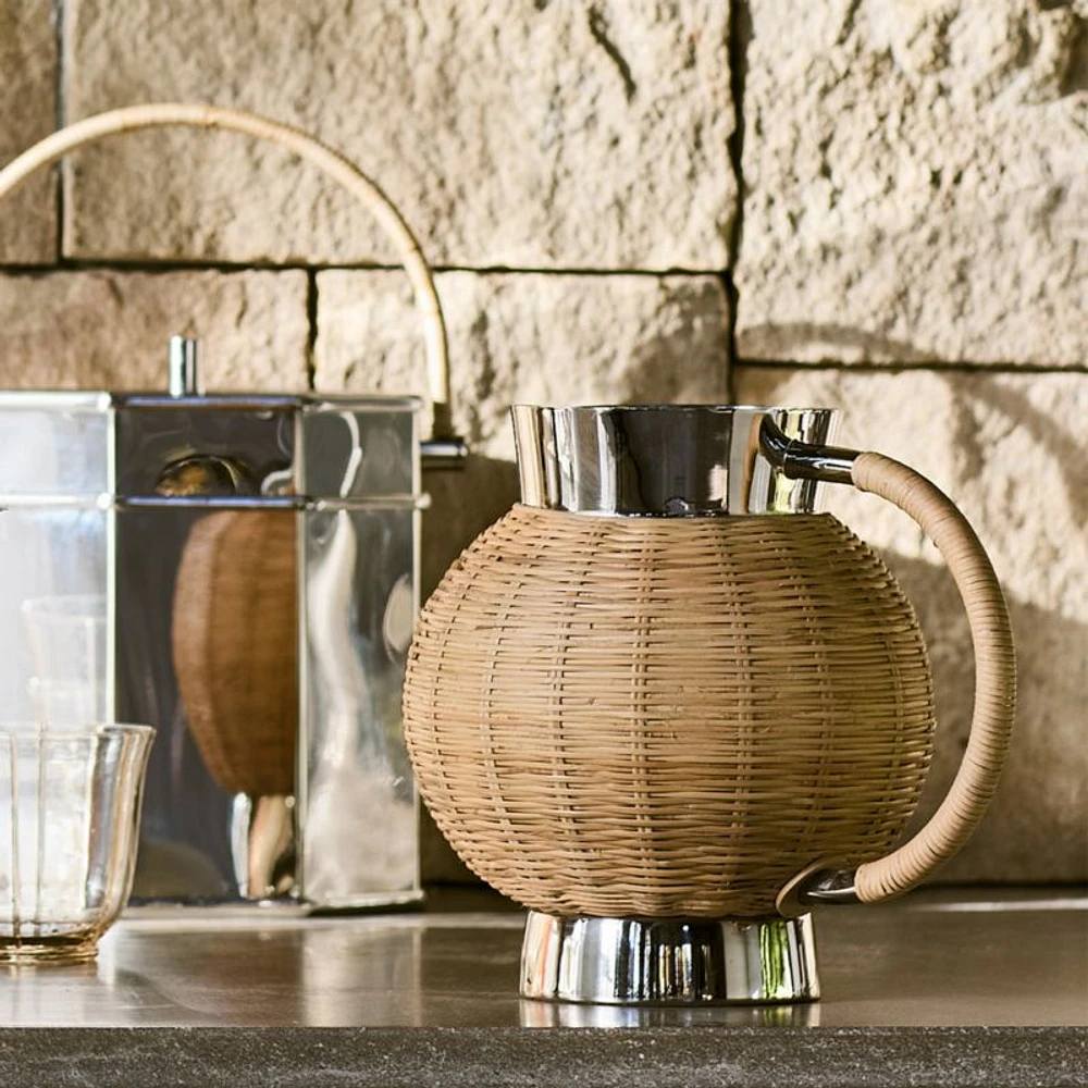 Romsey 67-Oz. Wicker Metal Pitcher by Jake Arnold