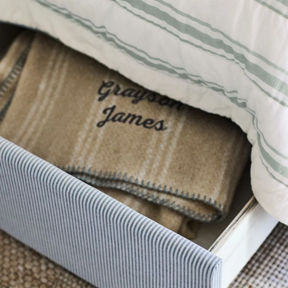 Everett Ocean Green Upholstered Kids Twin Bed by Jake Arnold