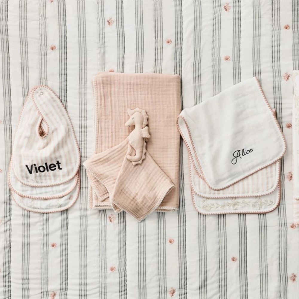 Frankie Pink Baby Bib Set by Jake Arnold