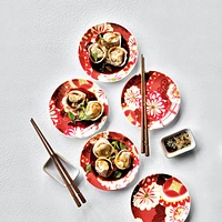 Fortune Garden Stoneware Appetizer Plate, Set of 10