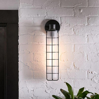 Fairfax Tall Black Metal Indoor/Outdoor Wall Sconce Light