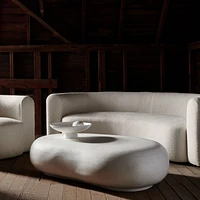 Hugger Curved Boucle Sofa by Leanne Ford