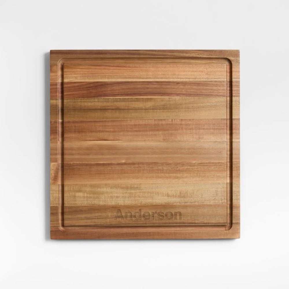 Crate & Barrel Acacia Wood Cutting Board 16"x16"x0.75"