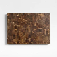 Crate & Barrel Rectangular Acacia End-Grain Cutting Board