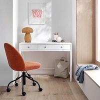 Hampshire White Wood 2-Drawer Kids Desk