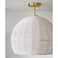 Ivory Woven Rope 19" Kids Flush Mount Ceiling Light
