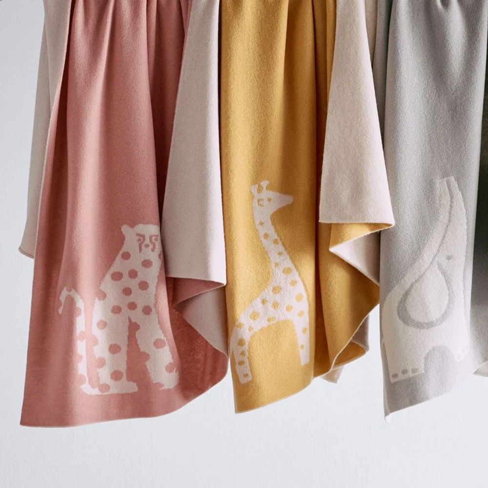 Moremi Reversible Pink Cheetah Cashmere Blend Baby Stroller Blanket