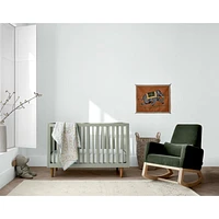 Finn Sage Green Wood Convertible Baby Crib with Toddler Bed Rail