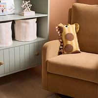 Giraffe Face Striped Embroidered Kids Throw Pillow