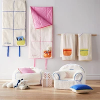 Large Sherpop Blue Sherpa Kids Lounge Nod Chair