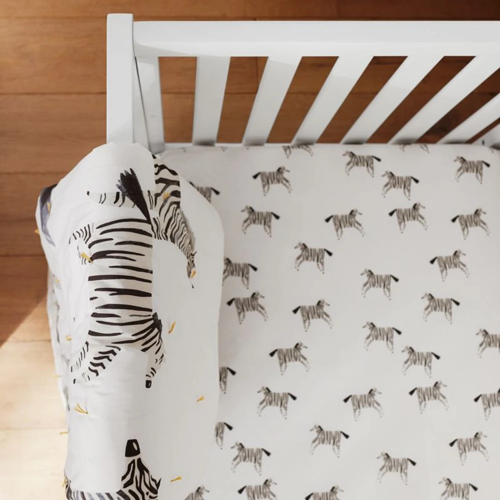 Arlyn Two-Tone White Wood Baby Crib