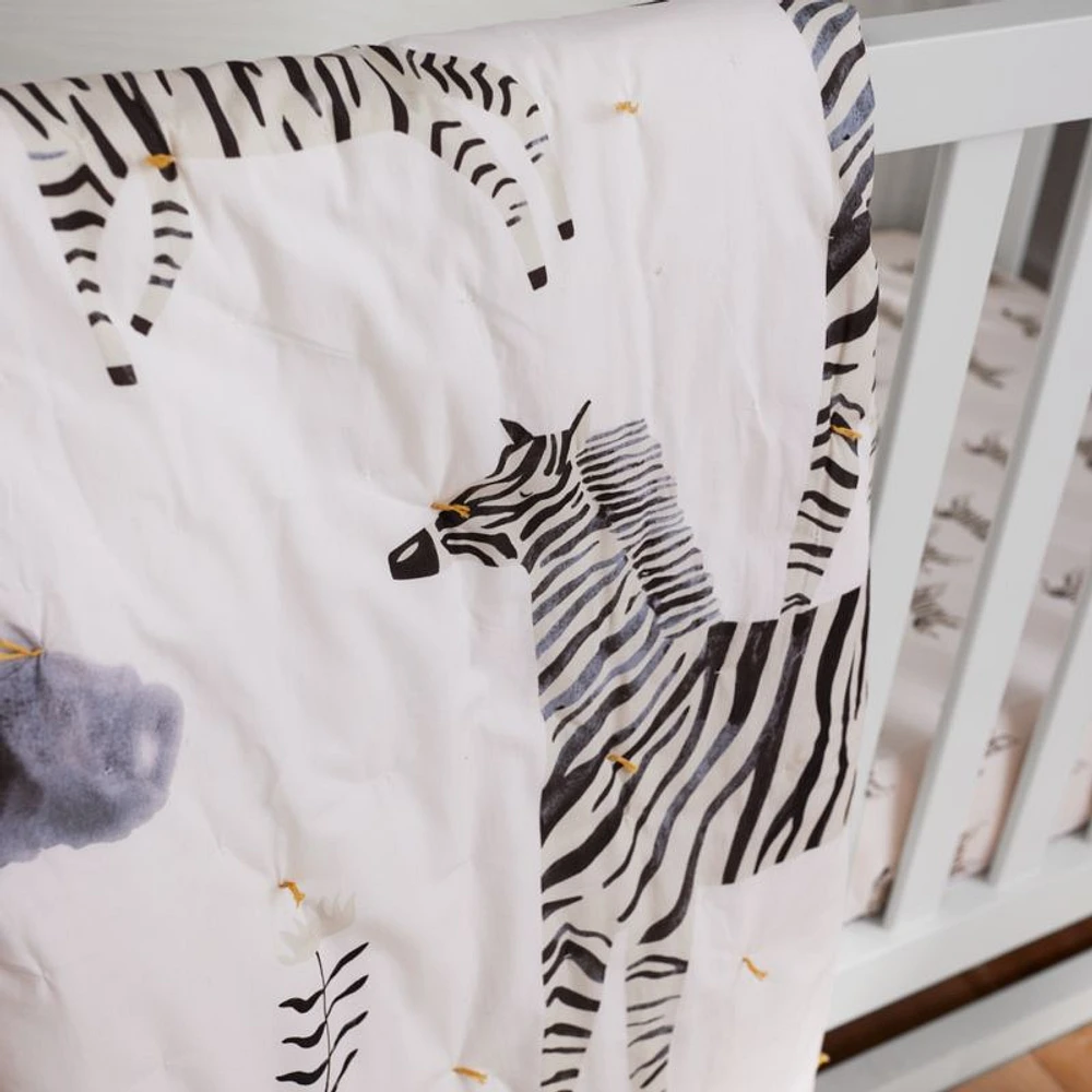 Arlyn Two-Tone White Wood Baby Crib