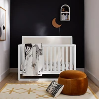 Arlyn Two-Tone White Wood Baby Crib