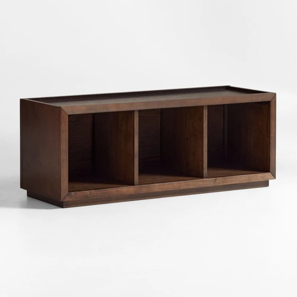 Cade Deep Brown Wood 3-Cube Stackable Bookcase