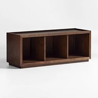 Cade Deep Brown Wood 3-Cube Stackable Bookcase