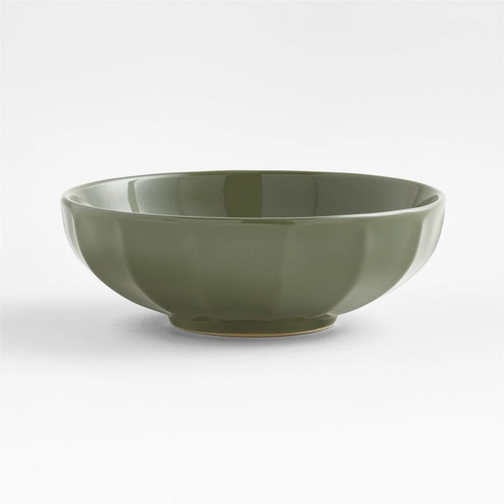Cafe Olive Green Low Bowl