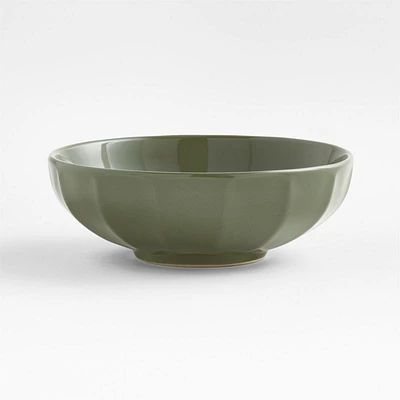 Cafe Olive Green Low Bowl