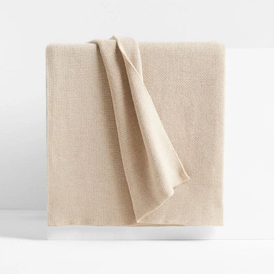 Calda Chantilly 70"x55" Warm Sand Beige Throw Blanket