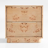 Calli Burlwood 2-Drawer Kids Nightstand