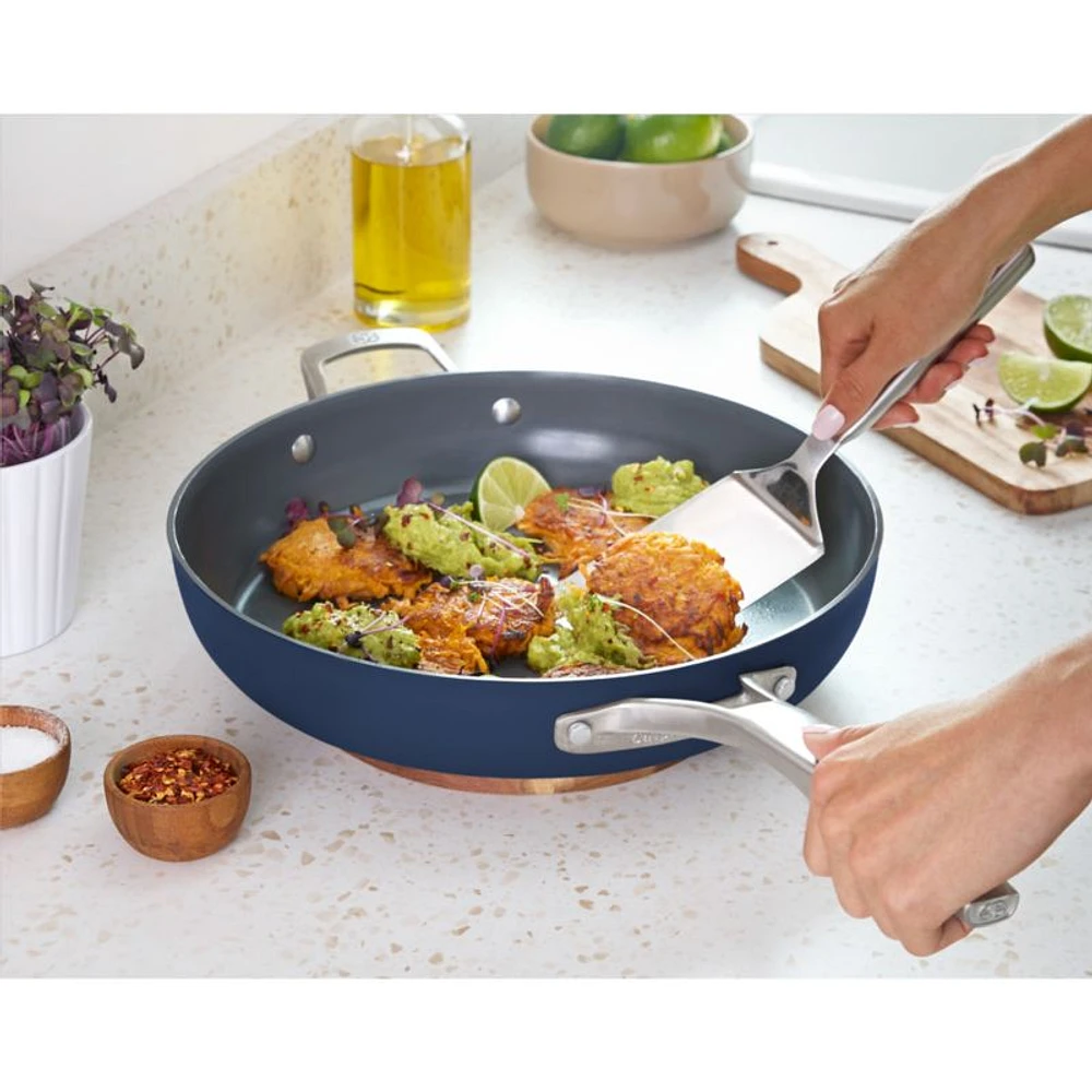Calphalon ® Ceramic Non-Stick Navy 12" Fry Pan with Cover